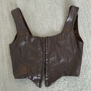 Princess Polly leather corset crop top. Size 6.